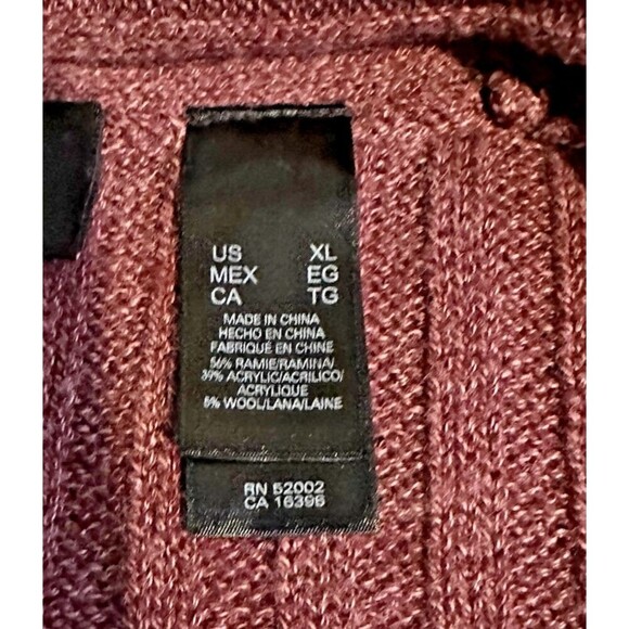 Womens Axcess SOFT Wool Blend Pullover Open Knit Sweater XL  Burgundy Maroon - Picture 8 of 13